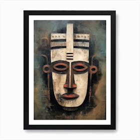 Enigmatic Elements; African Tribal Masked Art Art Print