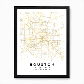 Houston Texas City Street Map Art Print