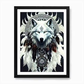 Wolf Dreamcatcher 13 Art Print