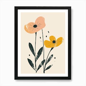 Minneapolis Flower Market Boho Minimalist Style 1 Art Print