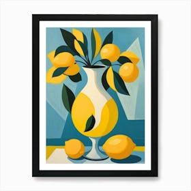 lemon and vase Art Print