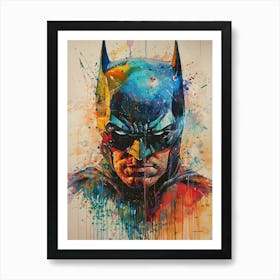 Batman Portrait Watercolor 1 Art Print