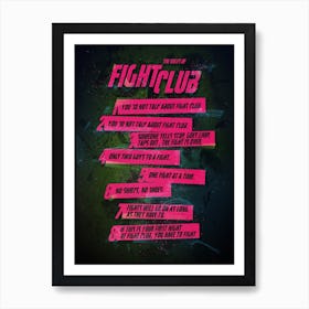 Fight Club Rules Art Print