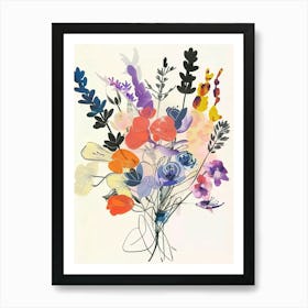 Lavender 1 Collage Flower Bouquet Art Print