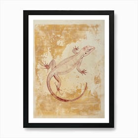 Lizard Block Print 2 Art Print