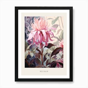 Floral Illustration Bee Balm 2 Poster Art Print