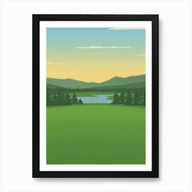 Landscape With Trees And Lake 1 Art Print