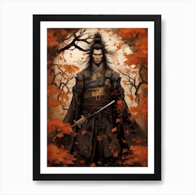 Japanese Samurai Illustration 16 Art Print