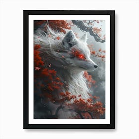 Beautiful Fantasy White Fox 20 Art Print