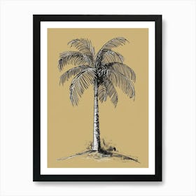 Palm Tree Minimalistic Drawing 2 Art Print