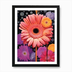 Surreal Florals Gerbera Daisy 3 Flower Painting Art Print