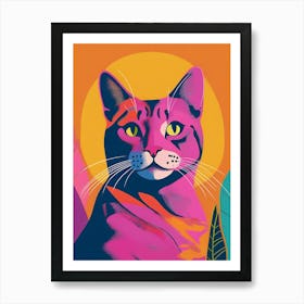 Pink Cat Portrait Art Print