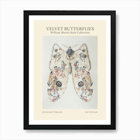 Velvet Butterflies Collection Textile Butterflies William Morris Style 9 Art Print