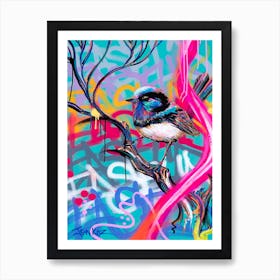 EASEL’d Blue Wren Poster