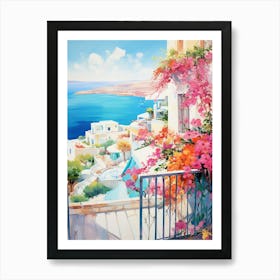 Coastal Comfort: Terrace View Art Print Art Print