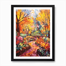 Autumn Gardens Painting Central Park Conservatory Garden 1 Art Print