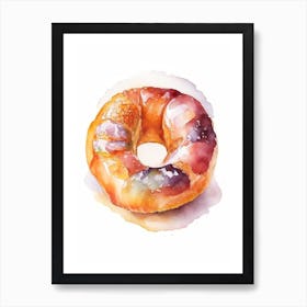 Apple Fritter Donut Cute Neon 5 Art Print