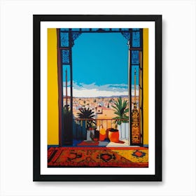 A Window View Of Marrakech In The Style Of Pop Art 1 Art Print