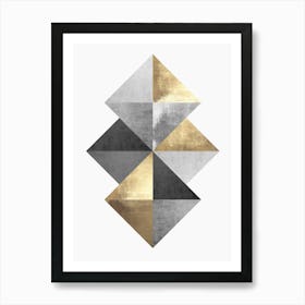 Gold and metal circles 5 Art Print