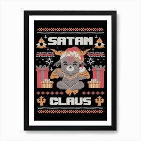 Satan Claus - Funny Baphomet Ugly sweater Christmas Gift Art Print