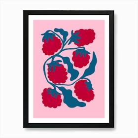 Raspberries Pink Art Print