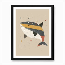 Muted Pastel Patterned Shark 1 Art Print