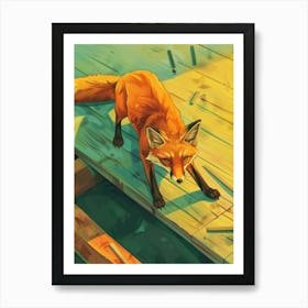 Fox On The Dock Art Print