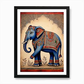 Default Traditional Madhubani Style Painting Of An Elephant On 1 Art Print