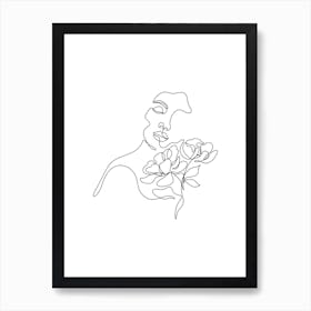 Botanical Girl B Line Art Print