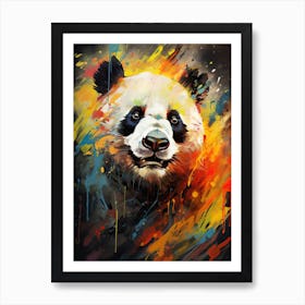 Panda Art In Abstract Art Style 3 Art Print