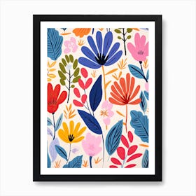 Flowers 39, Matisse style, Floral texture Art Print