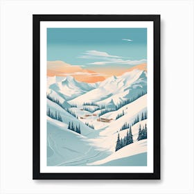 Courchevel   France, Ski Resort Illustration 1 Simple Style Art Print