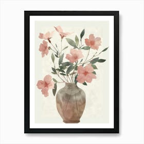 Pink Flowers In A Vase 4 Art Print