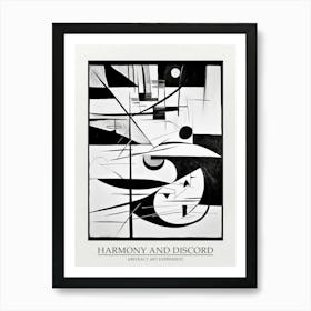Harmony And Discord Abstract Black And White 2 Poster Art Print