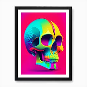 Skull With Vibrant Colors 1 Pop Art Art Print