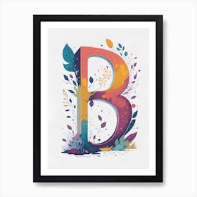 Colorful Letter B Illustration 26 Art Print