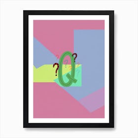 Kids Initials Q Art Print