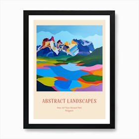 Colourful Abstract Torres Del Paine National Park Patagonia 4 Poster Art Print