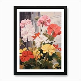 Geranium 4 Flower Painting Art Print