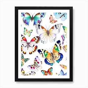 Butterflies Repeat Pattern Decoupage 4 Art Print