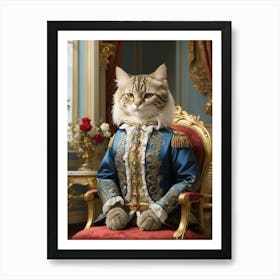 Cat In A Suit 2 Art Print