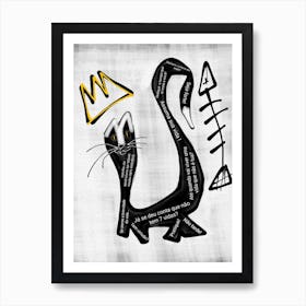 Cat With A Crown Art Print