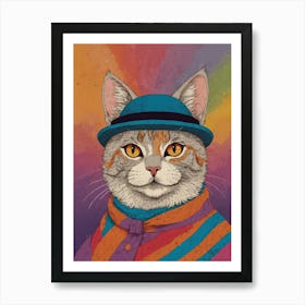 Cat In Hat Art Print