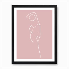 Standing Nude 1 Pink Art Print