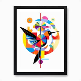 Hummingbirds Abstract Pop Art 4 Art Print