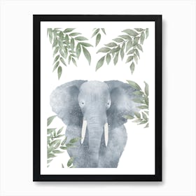Watercolour Elephant Boho nursery print Art Print