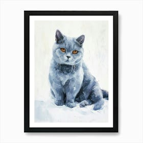 British Shorthair Cat Painting 4 Art Print