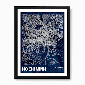 Ho Chi Minh Crocus Marble Map Art Print