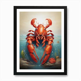 Happy Lobster Art Print Art Print