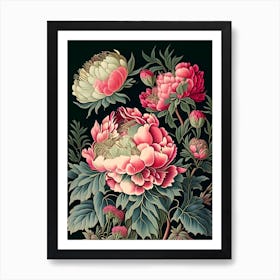 Mass Plantings Peonies Vintage Botanical Art Print